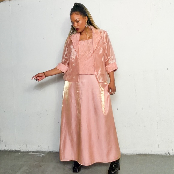Vintage Dresses & Skirts - Vintage Blush Pink Dress Set, fits 12